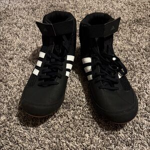 adidas Black and White High-Top Men's Sneakers for boxing